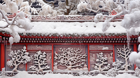 紫禁城故宫大雪纷飞9背景图片