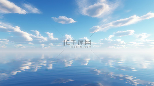 海水蓝天白云背景图片_蓝天白云天空海水一色15设计