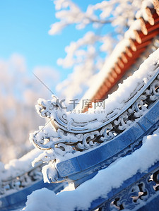冬天的故宫背景图片_冬天下雪的故宫特写13背景素材