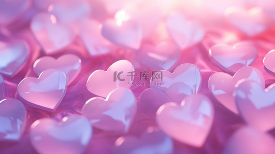 浪漫粉紫色爱心形状4背景背景图
