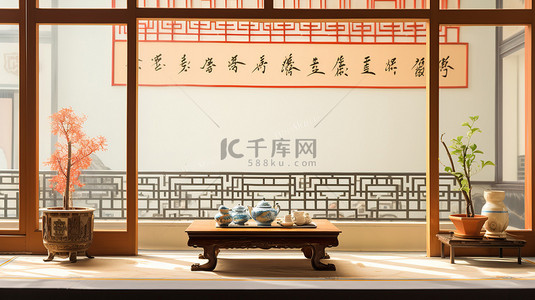 中式装饰茶室窗户9
