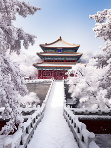 故宫宏伟建筑的雪景3设计