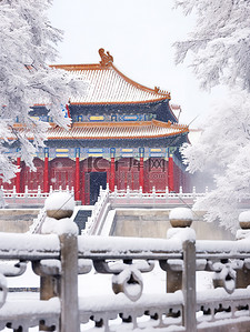 紫禁城背景图片_故宫宏伟建筑的雪景17设计