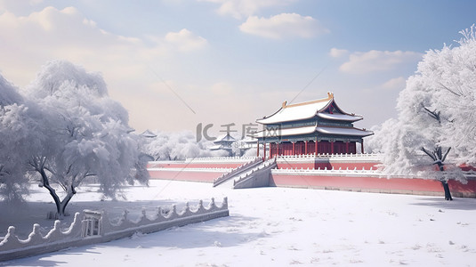 紫禁城背景图片_大雪紫禁城被雪覆盖13背景图片