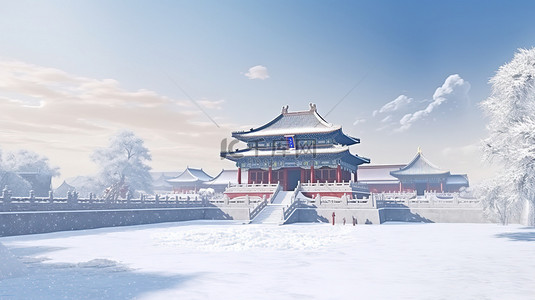 紫禁城背景图片_大雪紫禁城被雪覆盖16背景图