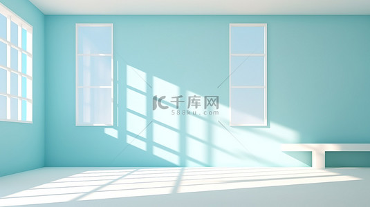 窗户光影背景图片_室内空房间带窗户光影3D渲染2背景设计图