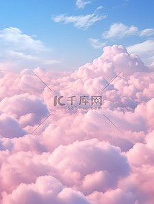 粉色浪漫天空背景图片_天空中的粉色彩云1背景素材