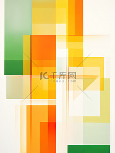 橙色白色背景图片_抽象几何橙色白色绿色黄色10背景设计图