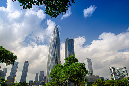 深圳城市地标春笋华润大厦城市风景