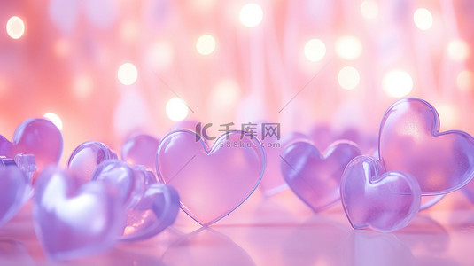 浪漫粉紫色爱心形状9背景背景图
