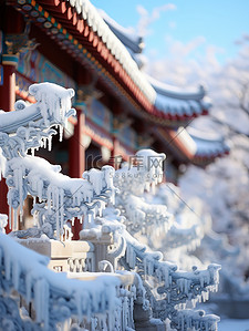 冬天故宫背景图片_冬天下雪的故宫特写9设计图