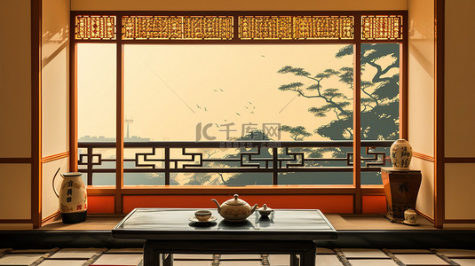 中式装饰茶室窗户8