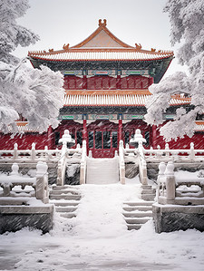 故宫宏伟建筑的雪景20图片