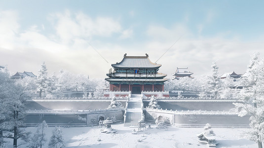 大雪紫禁城被雪覆盖1设计图