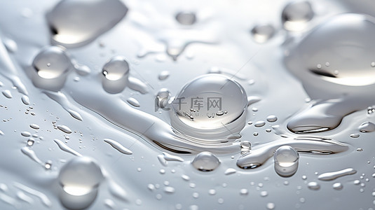 白色透明气泡背景图片_化妆品透明液体白色背景11