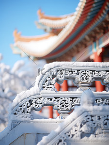 紫禁城背景图片_冬天下雪的故宫特写2背景图片