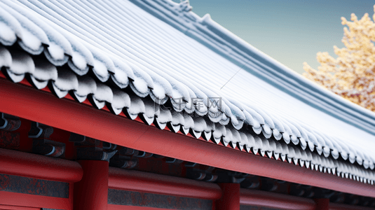 飞檐屋顶背景图片_北京故宫冬季雪景特写镜头图片1