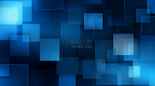 蓝色科技感方块层次装饰背景5背景图