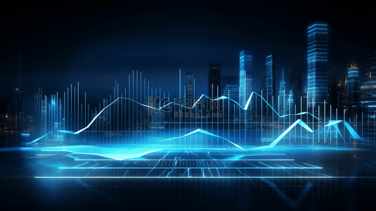 科技感数字蓝色背景图背景图片_蓝色科技感电波柱状图背景5