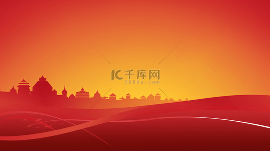 中国红正能量古典建筑背景7