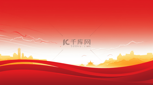 中国红正能量古典建筑背景10
