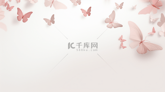 蝴蝶粉色背景背景图片_粉色飞舞的蝴蝶简约背景13