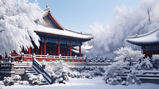 北京河北背景图片_唯美冬季故宫雪景图片28