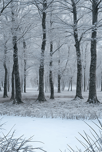 下雪天树林里的积雪图片17
