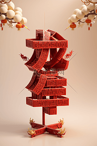 喜庆字体背景图片_2024喜庆红色龙年中国风字体13