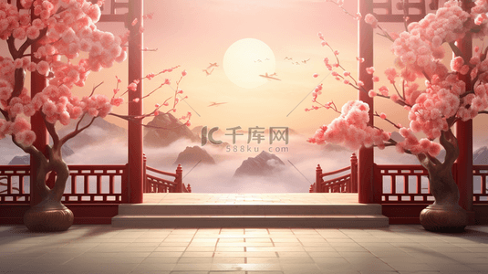 彩色中国风古典装饰春节边框背景18