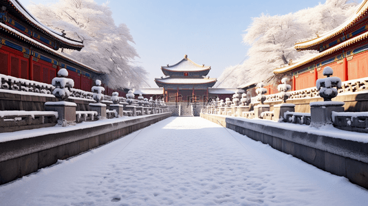 唯美冬季故宫雪景图片12