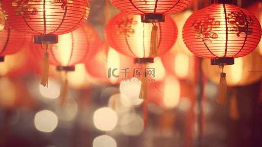 红色新年中国年喜庆灯笼背景7图片