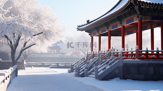 故宫冬季古建筑雪景图片3