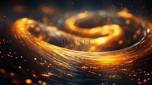 金色抽象闪光亮点波浪起伏旋转背景(25)