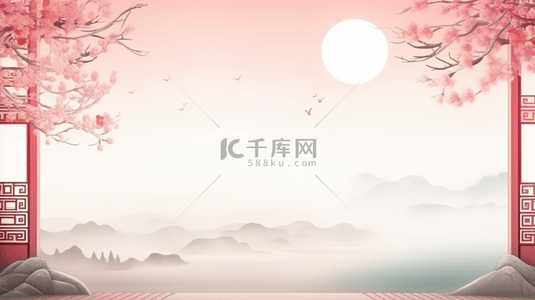 新年素材梅花背景图片_中国风传统古典装饰背景11素材