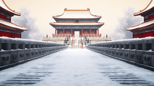 唯美冬季故宫雪景图片23