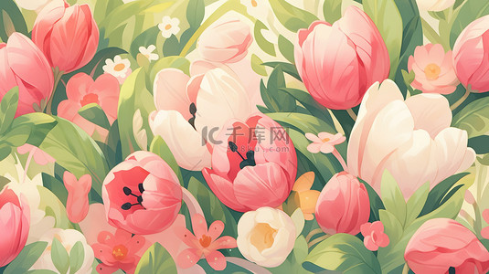 11素材背景图片_粉色郁金香花朵清新春天11素材