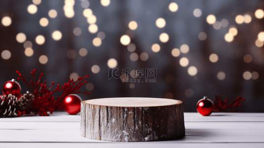木头空心背景图片_圣诞装饰木头木桩产品展台背景(10)