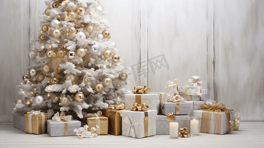 圣诞树礼物装饰场景摄影图12