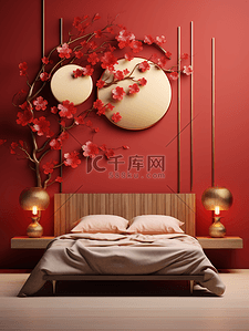 中国风喜庆装饰卧室图片47