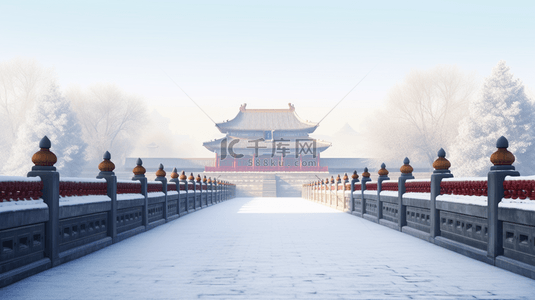 风景古建筑背景图片_故宫冬季古建筑雪景图片30