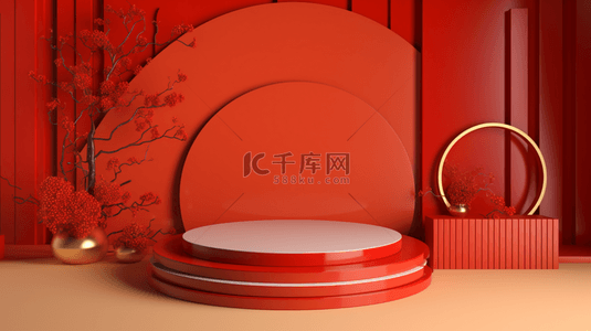 喜庆年货节背景图片_红色中国风古典年货节背景9