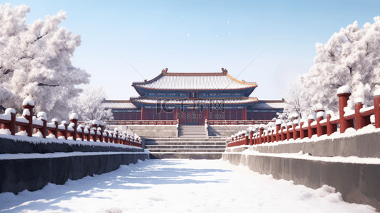 图片冬季背景图片_唯美冬季故宫雪景图片10