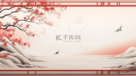 新年素材梅花背景图片_中国风传统古典装饰背景10素材