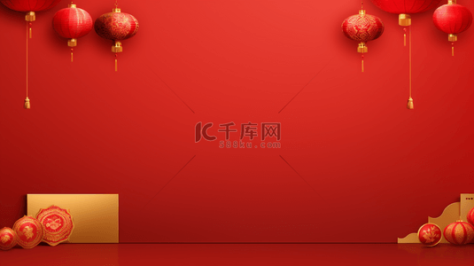 红色背景图片_红色中国红灯笼春节背景20