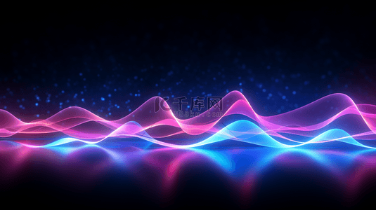艺术音乐素材背景图片_蓝紫色光效线条音乐节奏背景2背景素材