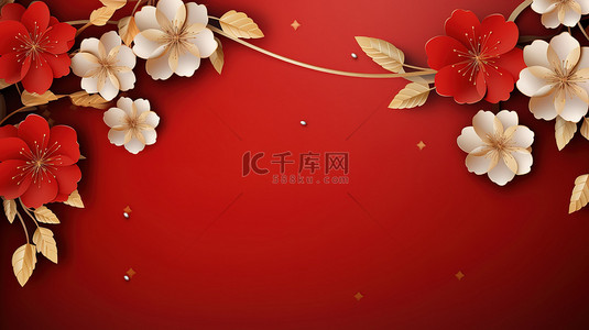 镀金花瓣红色背景4