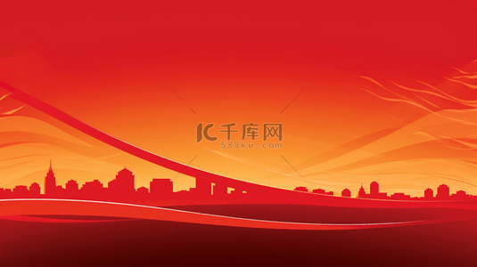 中国红正能量古典建筑背景1