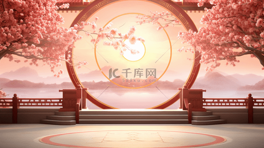 中国红色古典风背景图片_彩色中国风古典装饰春节边框背景16