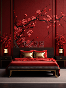 中国风喜庆装饰卧室图片32